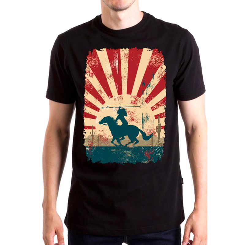 

Футболка унисекс NoBrand Indian Horse черная L, Черный, Indian Horse