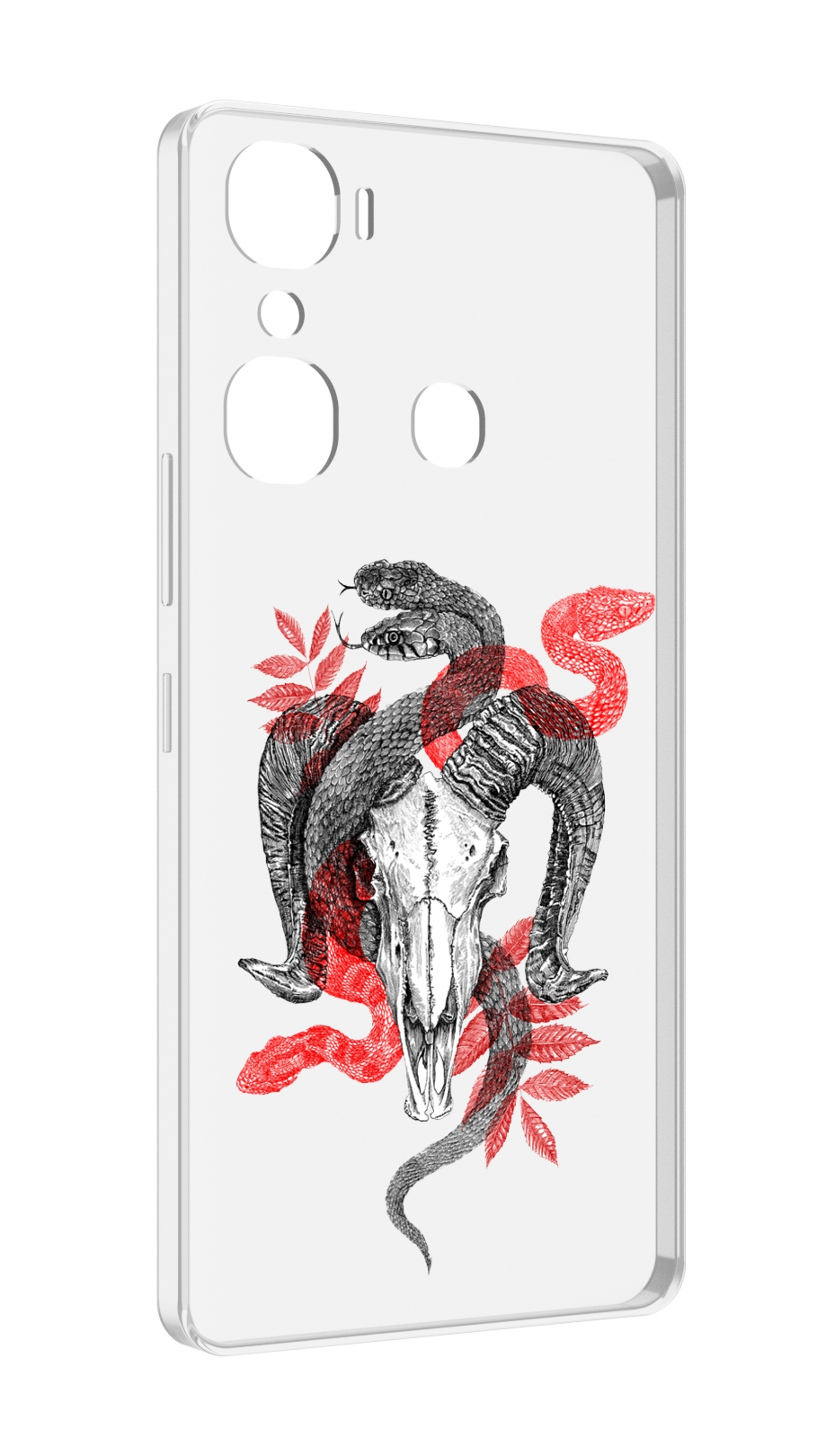 

Чехол MyPads змея в черепе рисунок для Infinix Hot 12 Pro, Прозрачный, Tocco