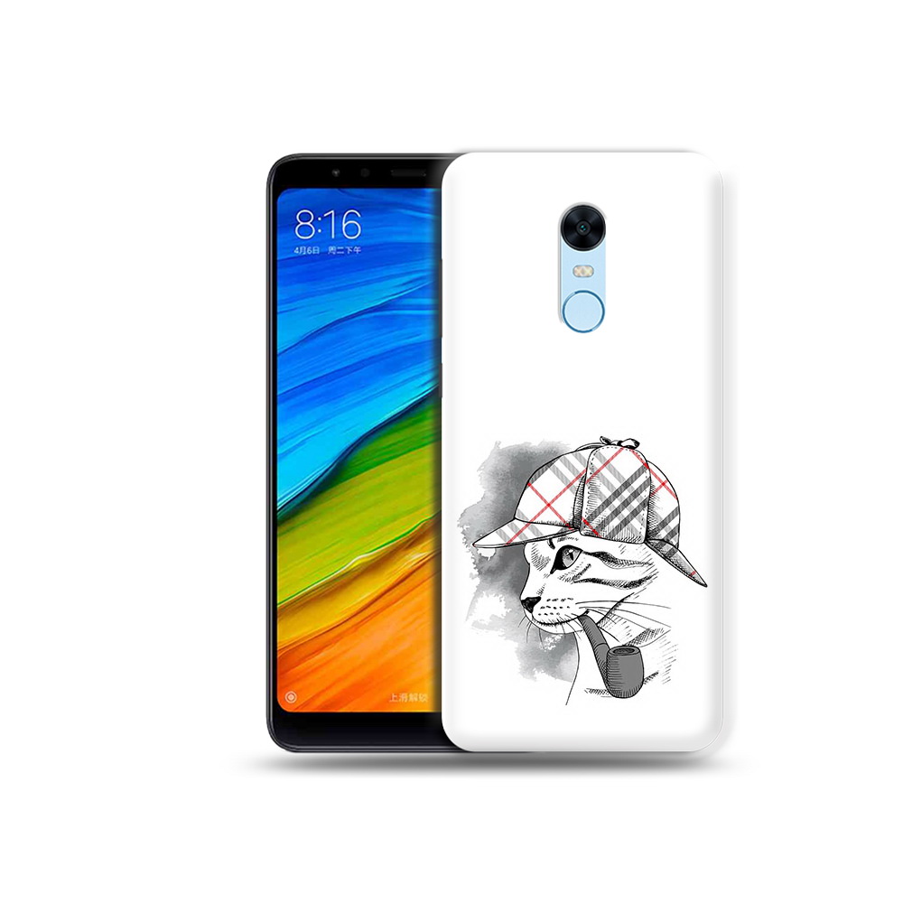 Чехол MyPads Tocco для Xiaomi Redmi 5 Plus кошка с трубкой (PT94743.327.405)
