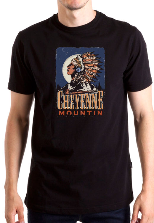 

Футболка унисекс NoBrand Indian Cheyenne Mountain черная XXL, Черный, Indian Cheyenne Mountain