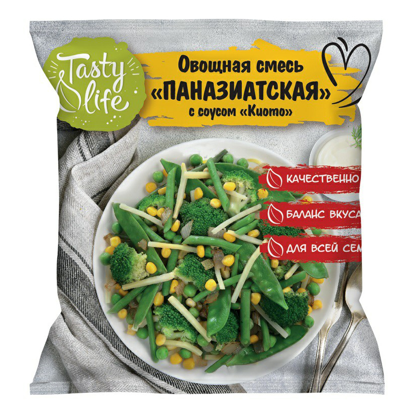

Овощная смесь Tasty Life Паназиатская с соусом Киото резаная замороженная 400 г