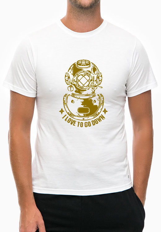 

Футболка унисекс NoBrand I Love Go Down белая XL, Белый, I Love Go Down White