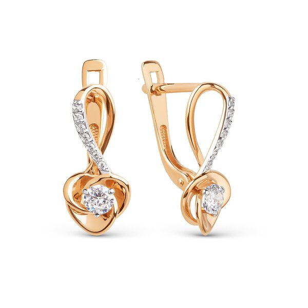 

Серьги из красного золота Golden Eagle 026722-1102, фианит, 026722-1102