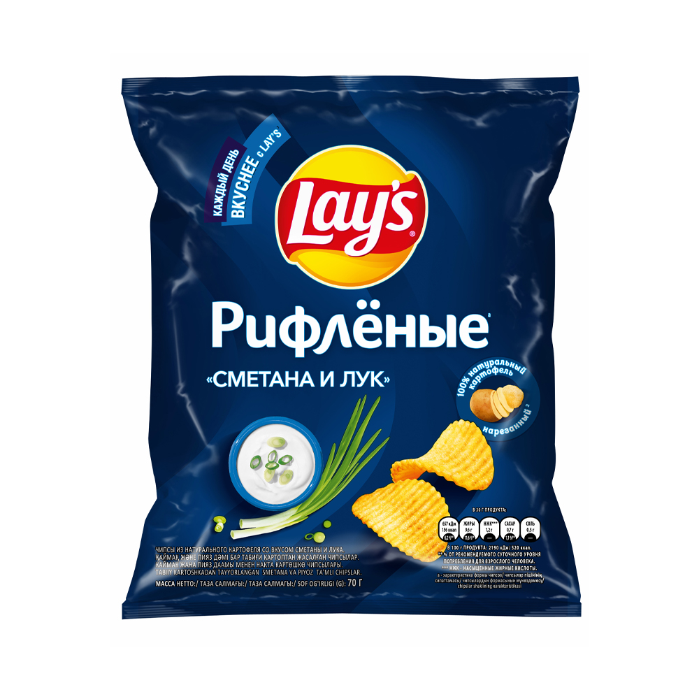 фото Чипсы картофельные lay's сметана-лук 70 г