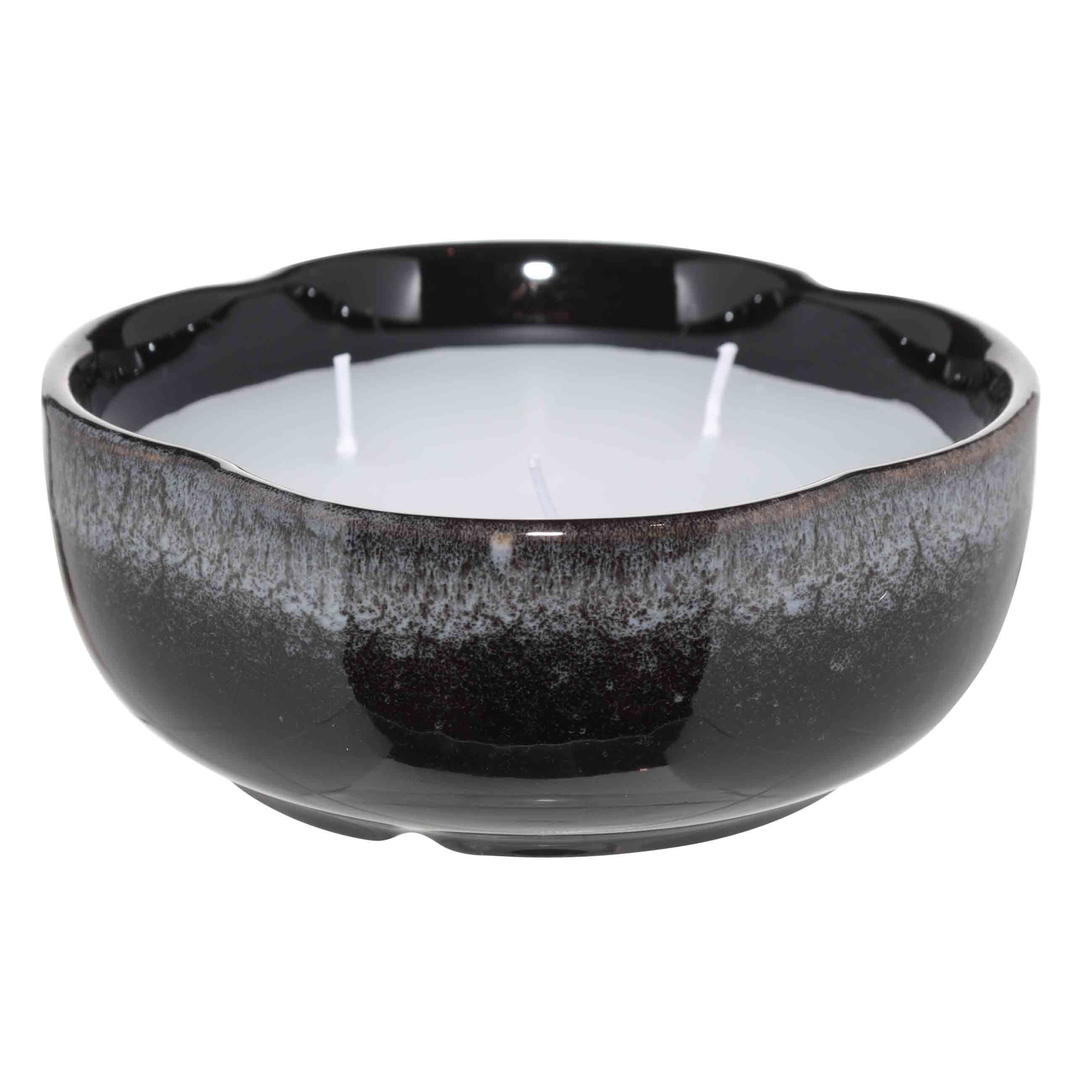 Свеча ароматическая, 6 см, в подсвечнике, фарфор Р, серо-синяя, Lavender, Serenity