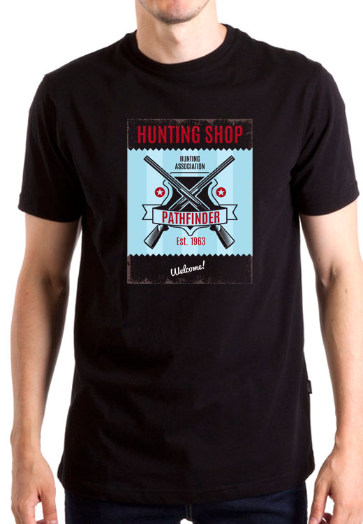 

Футболка унисекс NoBrand Hunting Shop черная XL, Черный, Hunting Shop