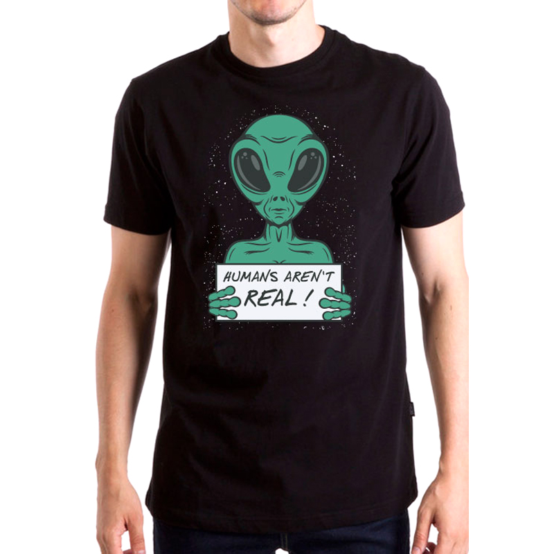 

Футболка унисекс NoBrand Humans Arent Real черная L, Черный, Humans Arent Real