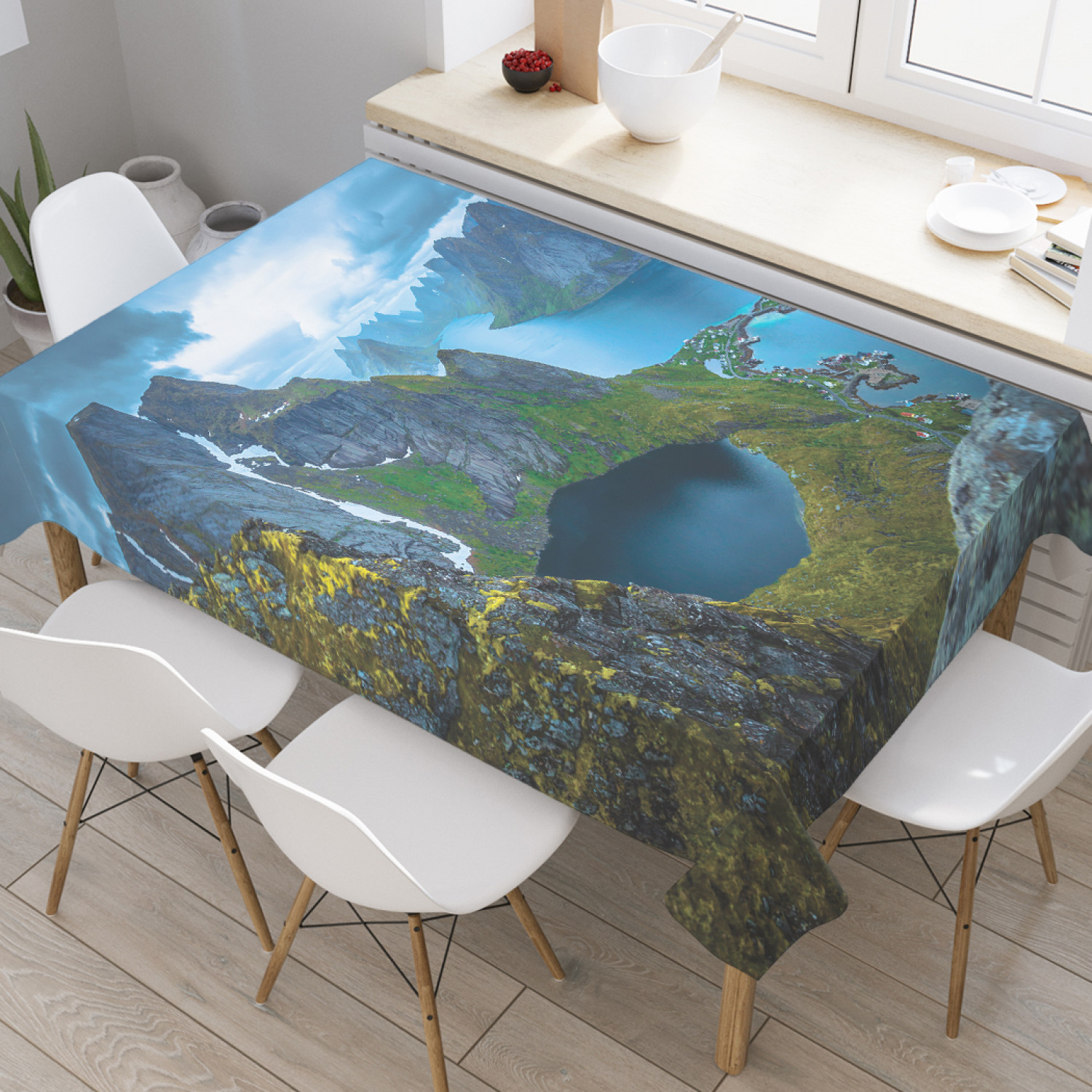 

Скатерть прямоугольная JoyArty "Лофотенские норвежские острова" из оксфорда, 180x145см, Синий, Лофотенские норвежские острова