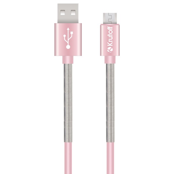 

USB кабель micro Krutoff Spring (1m) розовый
