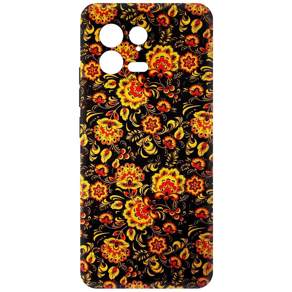 

Чехол-накладка Krutoff Soft Case Хохлома для Xiaomi 13 черный