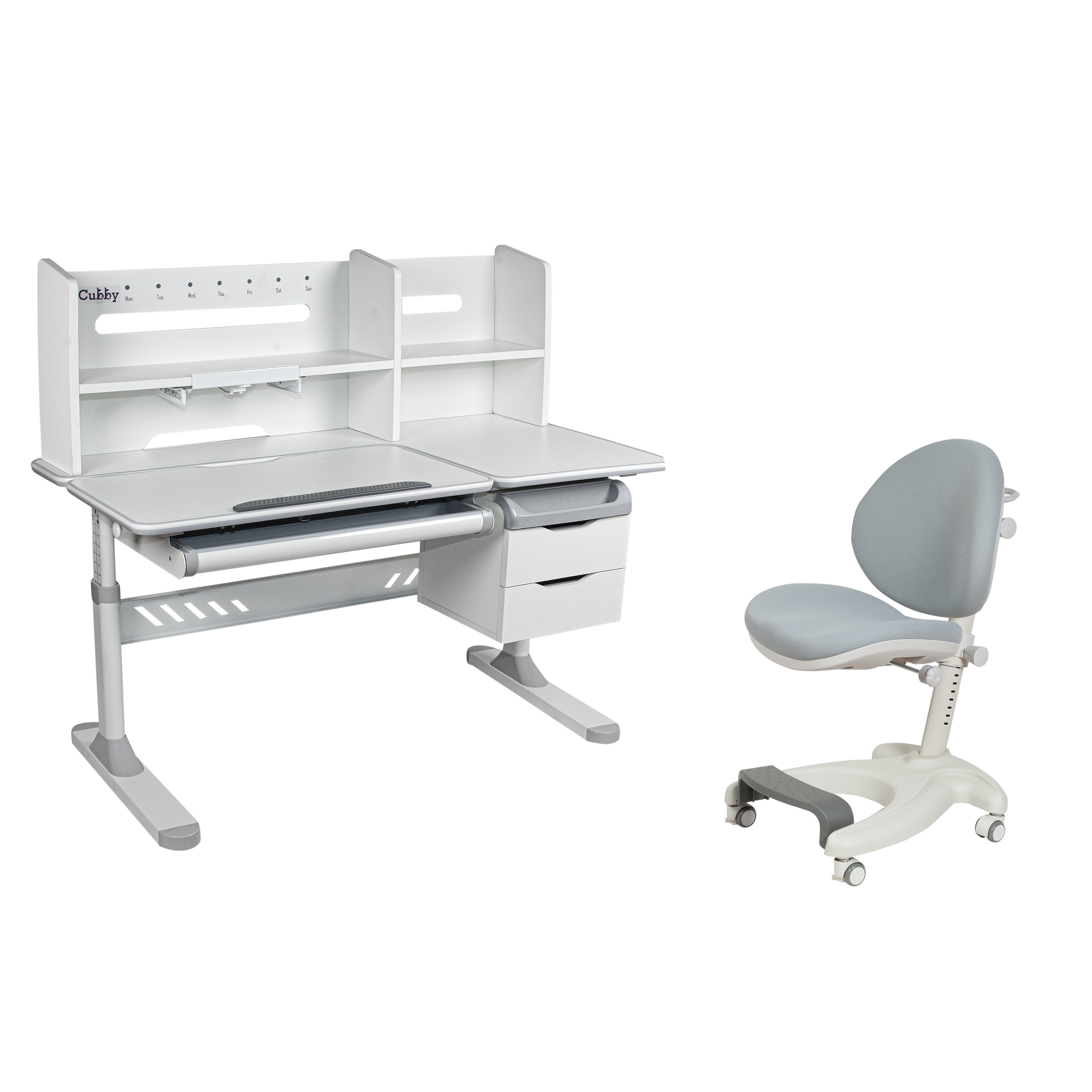 

Детская парта Cubby с надстройкой и с креслом Ortensia II + Cielo Grey, Ortensia II + Cielo Grey