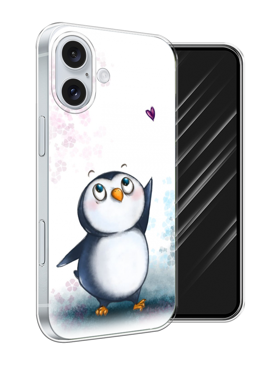 

Чехол Awog на Apple iPhone 16 Plus "Пингвин и сердечко", Белый, 16150-1