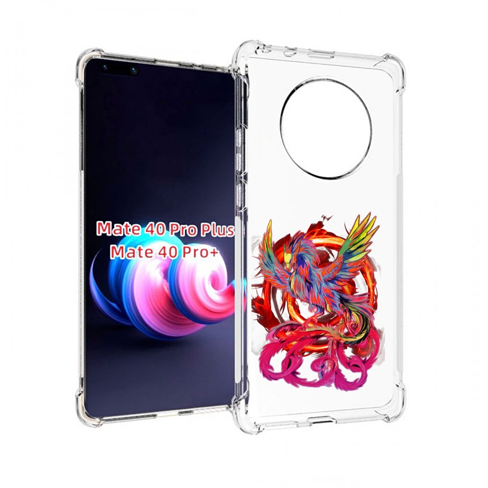 Чехол MyPads красочный феникс для Huawei Mate 40 Pro+ Plus