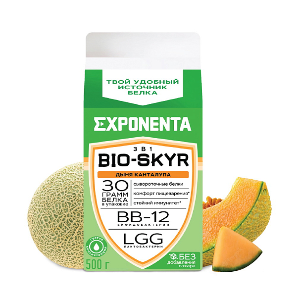 

Кисломолочный напиток Exponenta Bio Skyr 3 в 1 Дыня Канталупа 0% БЗМЖ 500 мл
