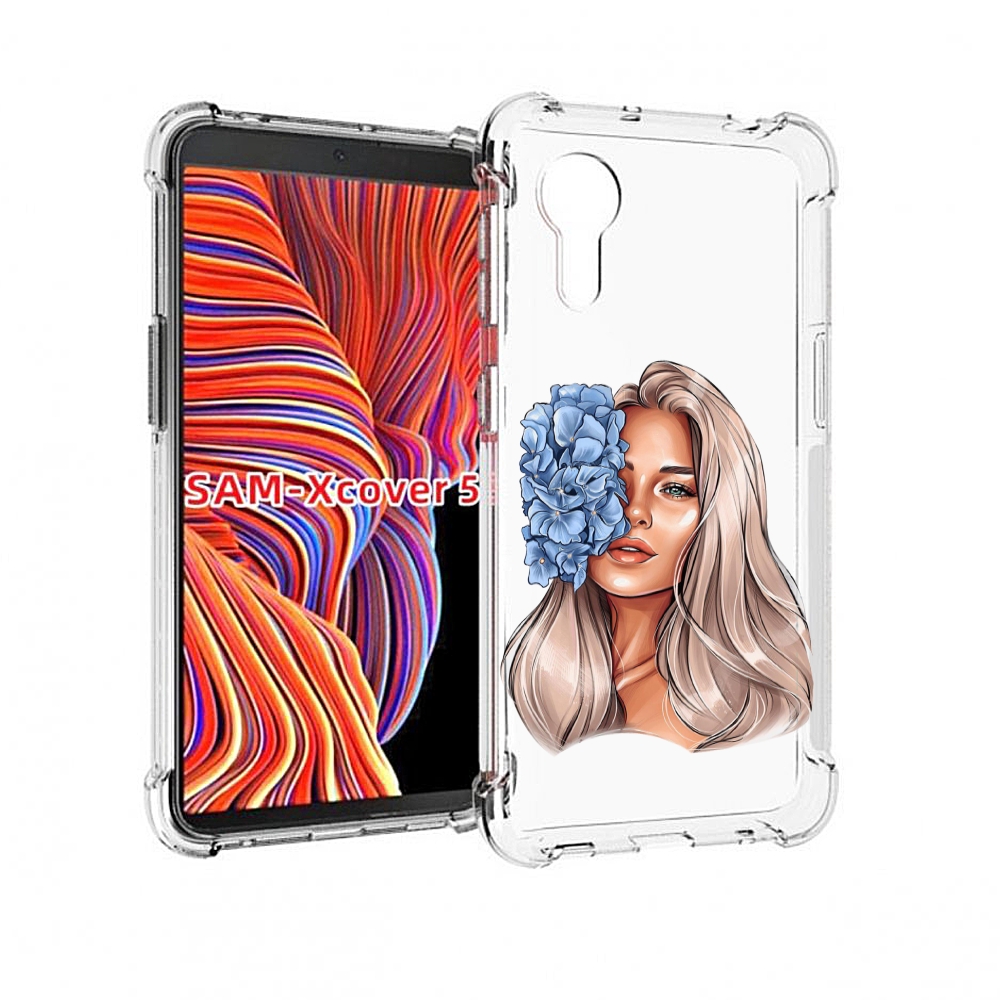 

Чехол MyPads блондинка-с-голубыми-цветами женский для Samsung Galaxy Xcover 5, Прозрачный, Tocco