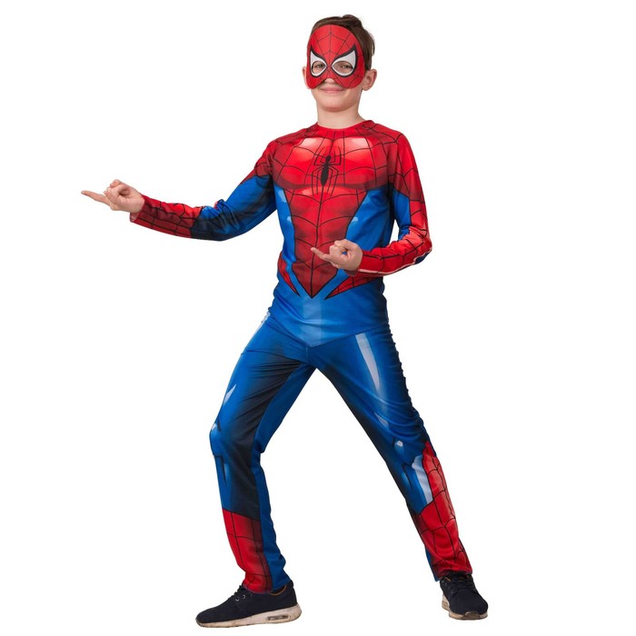 Карнавальный костюм Батик Человек Паук куртка брюки головной убор р.28 рост 110 см 4660025
