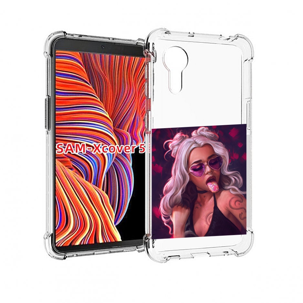 

Чехол MyPads блестящий-язык женский для Samsung Galaxy Xcover 5, Прозрачный, Tocco