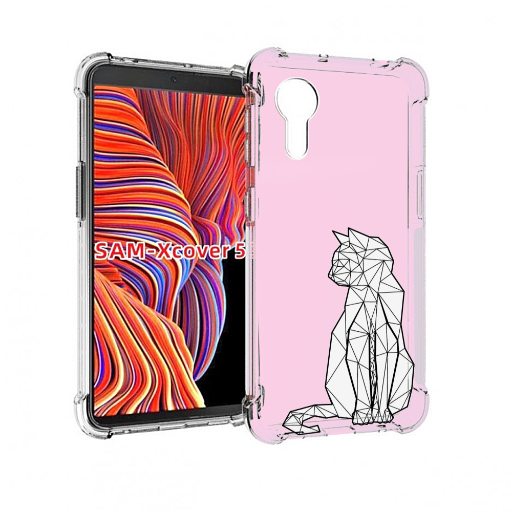 

Чехол MyPads белый котик с гранями для Samsung Galaxy Xcover 5, Прозрачный, Tocco