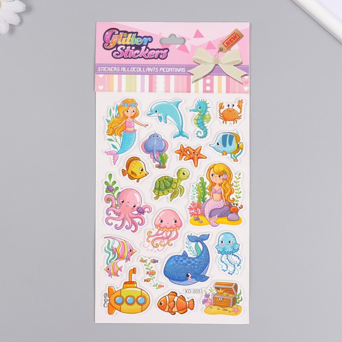 

Наклейка EVA, бумага "Русалка в море" с блестками 14х27,5 см