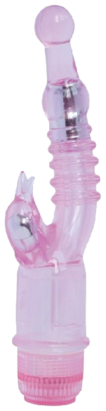 фото Розовый вибратор с клиторальным стимулятором crystal naughty dolphin 16853 howells