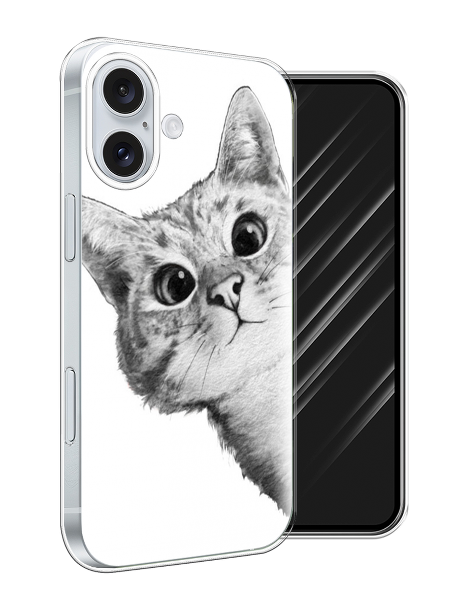 

Чехол Awog на Apple iPhone 16 Plus "Кот рисунок черно-белый", Черный, 16150-1