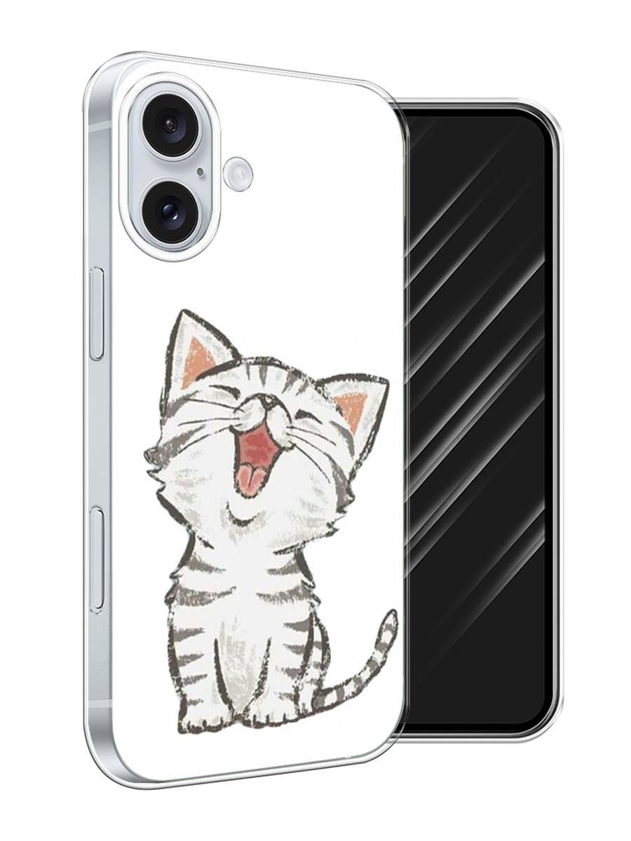 

Чехол Awog на Apple iPhone 16 Plus "Котенок рисованный", Серый;белый, 16150-1