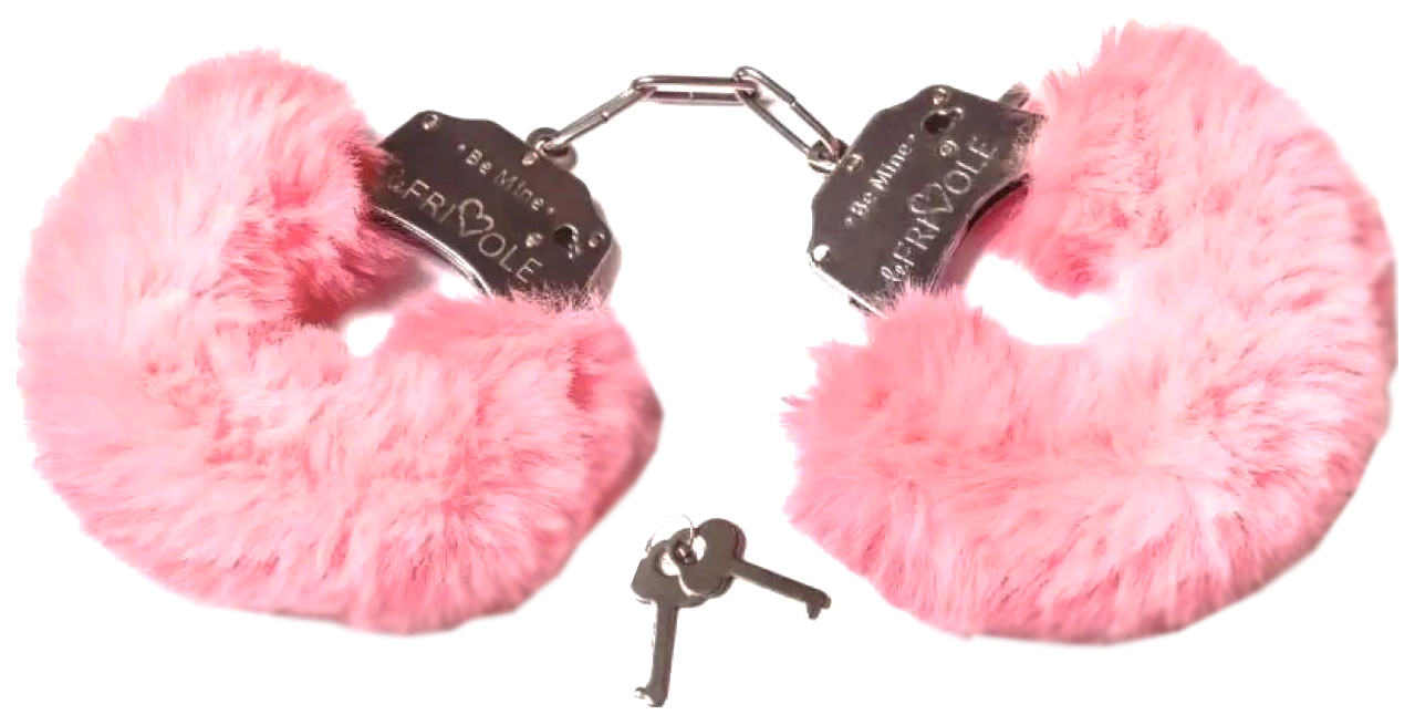 фото Розовые наручники с пушистым мехом и ключиками 191887 le frivole