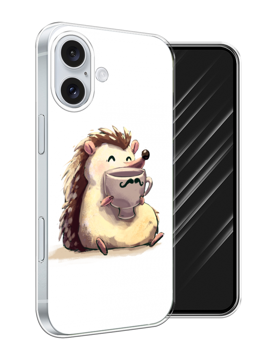 

Чехол Awog на Apple iPhone 16 Plus "Еж кофеман", Белый;коричневый;бежевый, 16150-1