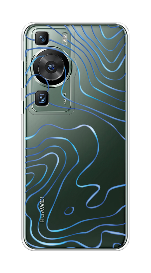 

Чехол на Huawei P60/P60 Pro "Blue lines", Прозрачный;синий, 6121050-1