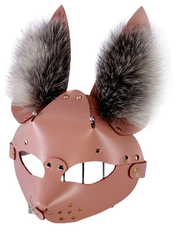 фото Розовая маска зайка с меховыми ушками 197018 ск-визит
