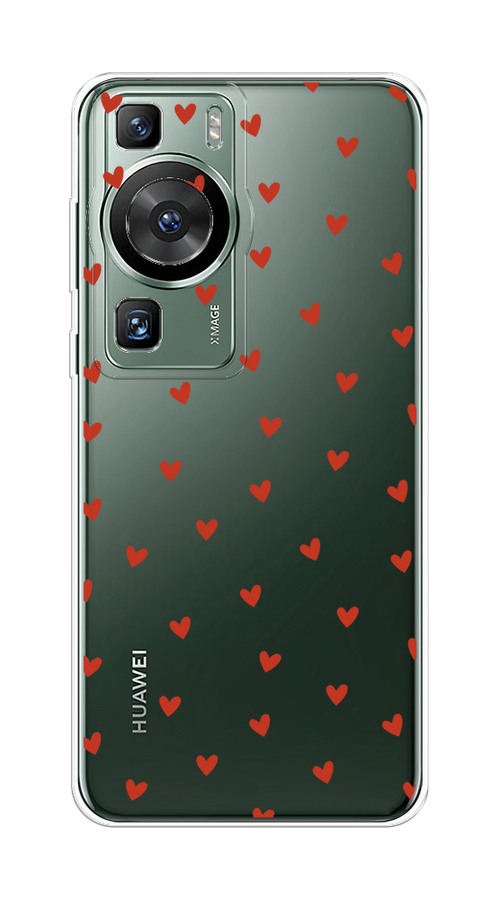 

Чехол на Huawei P60/P60 Pro "Red hearts", Красный;прозрачный, 6121050-1