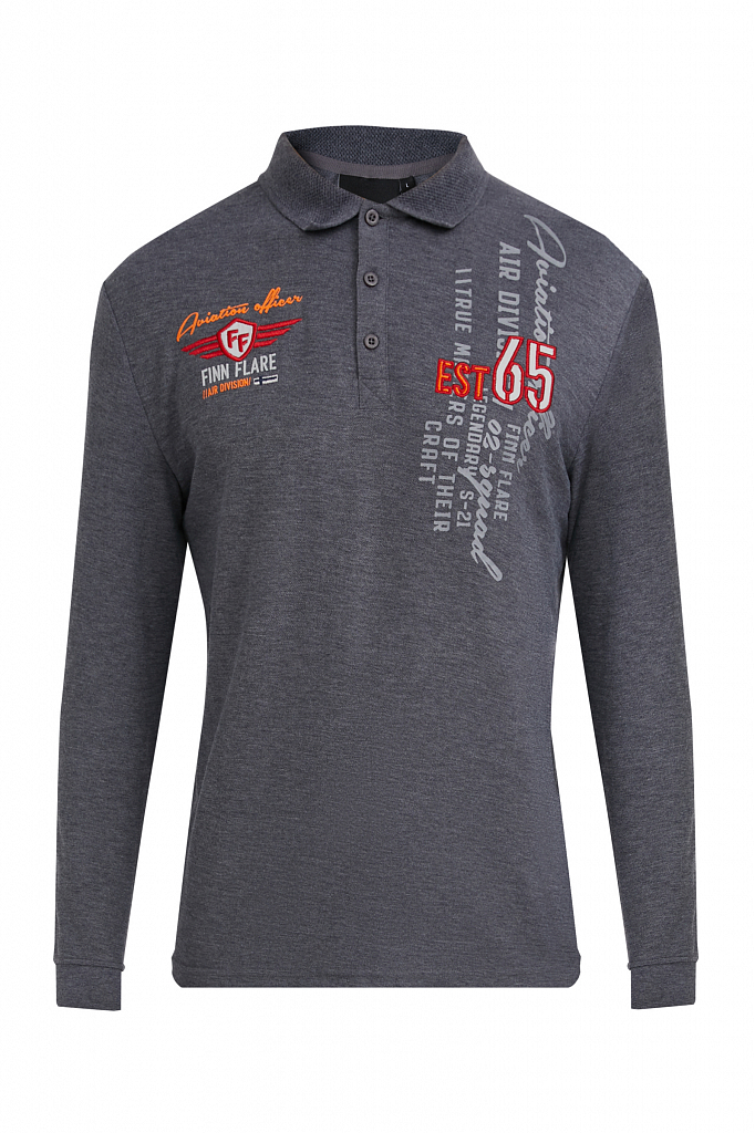 

Лонгслив мужской Finn Flare BA21-22033M серый 2XL, BA21-22033M