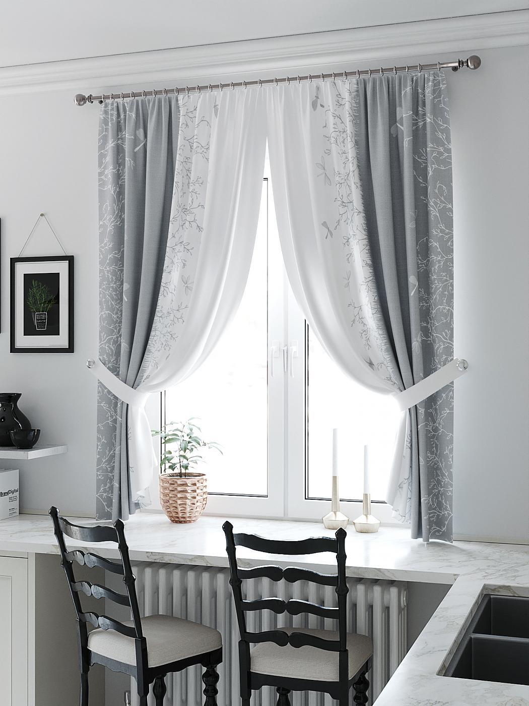 

Комплекты штор AT HOME Френквирс (серый) высота 180 см, ширина 150 см, Белый, 961317