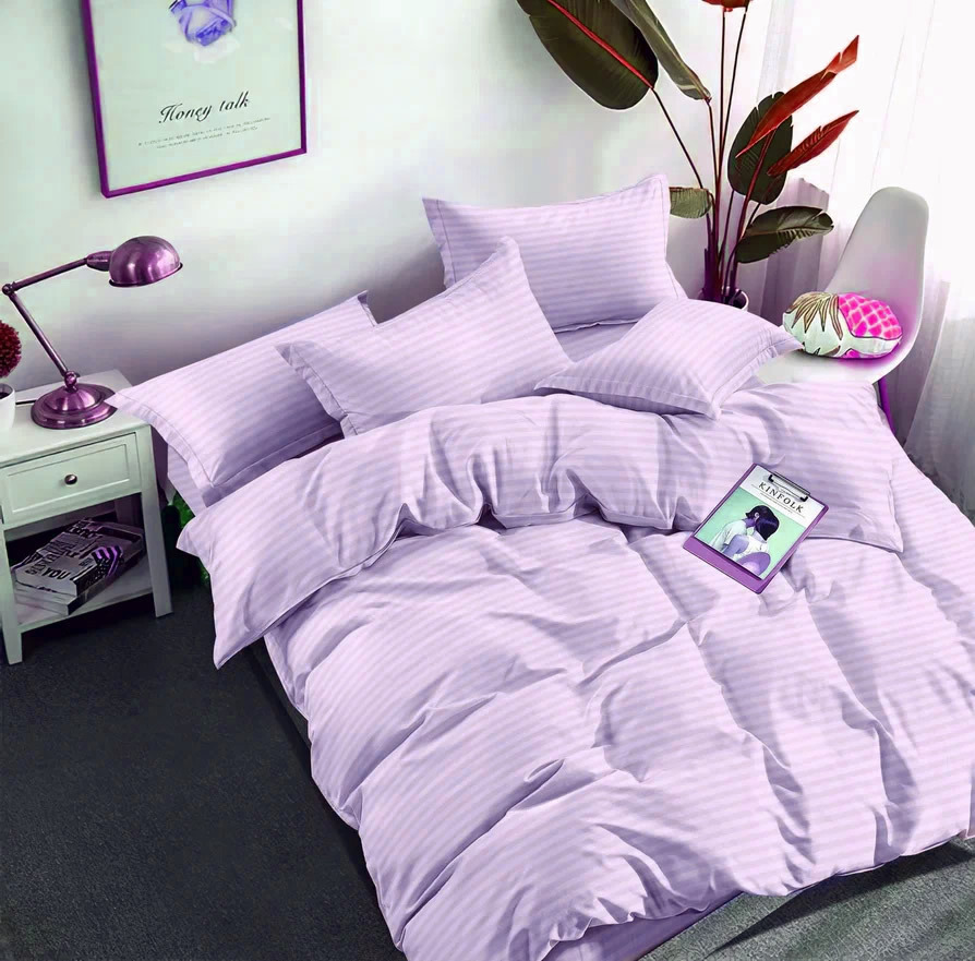 

Простыня Maktex из страйп-сатина на резинке 180x200x20 Светлая лаванда 1х1, Страйп-сатиновые простыни из хлопка на резинке