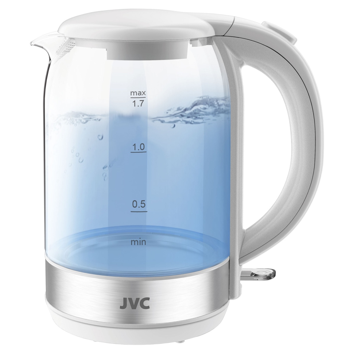 Чайник электрический JVC JK-KE1800 1.7 л белый, серебристый комплект для туалета ёршик с подставкой rambai d 15 5 см h 35 см серый