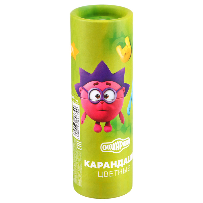 

Карандаши цветные Смешарики, в тубусе, размер мини, рисунок Смешарики, 12 цветов, Разноцветные