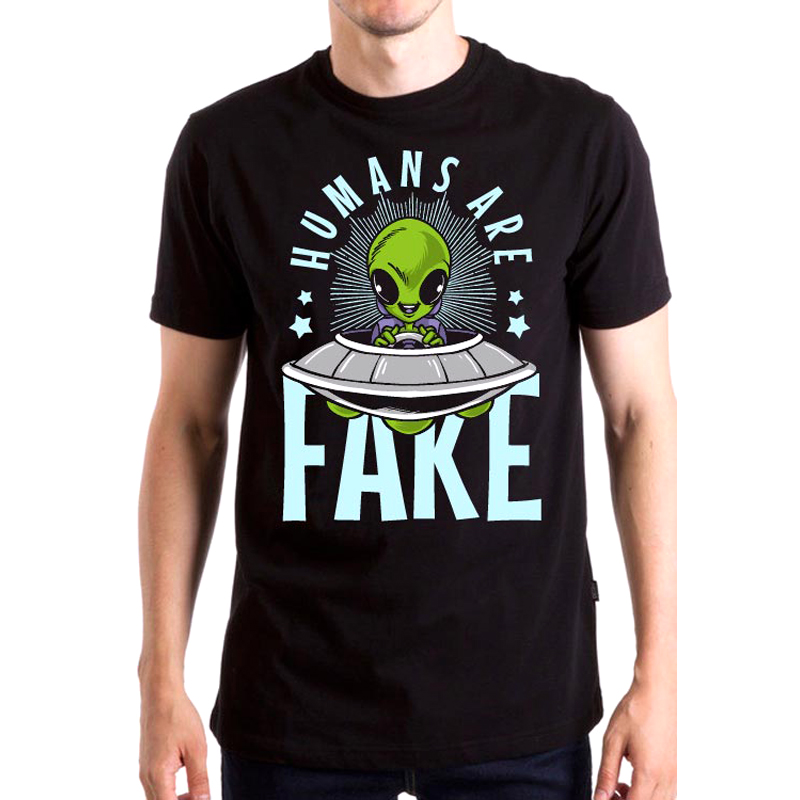 

Футболка унисекс NoBrand Humans Are Fake черная L, Черный, Humans Are Fake