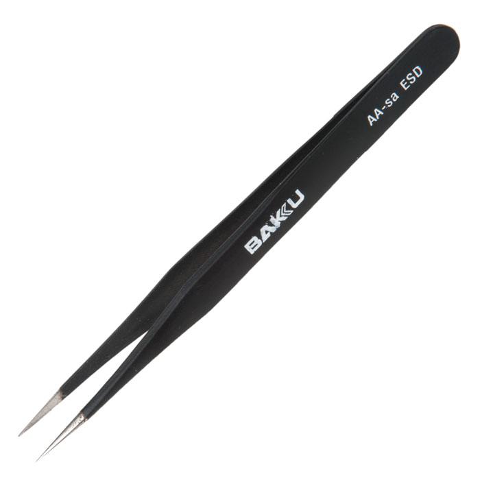 Пинцет прямой BAKU A8 AA-Sa черный пинцет в форме ножниц прямой 8 см цвет серебристый