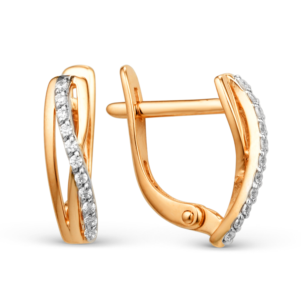 

Серьги из красного золота Golden Eagle 002442-1102, фианит, 002442-1102