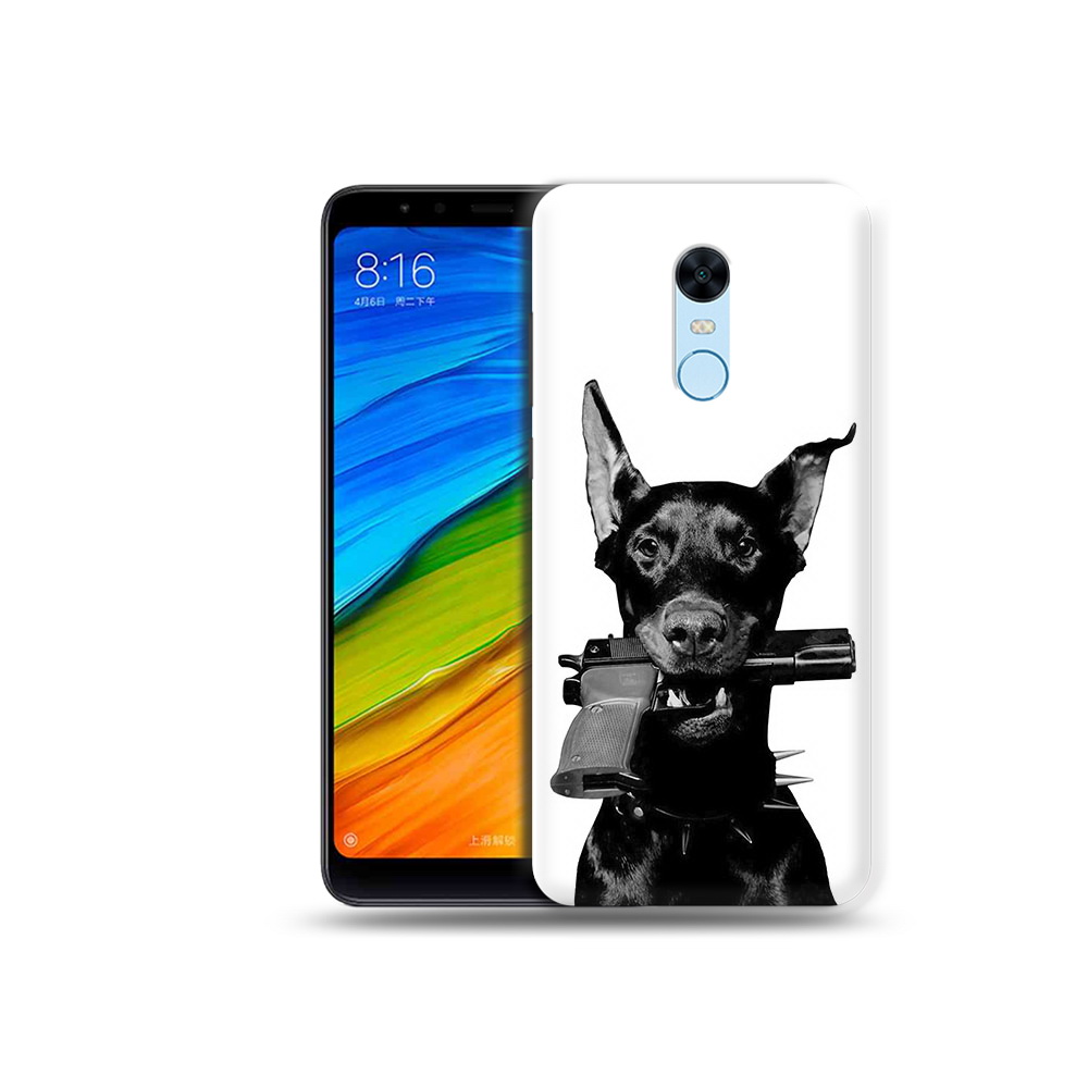 

Чехол MyPads Tocco для Xiaomi Redmi 5 Plus доберман с пистолетом (PT94743.327.331), Прозрачный, Tocco