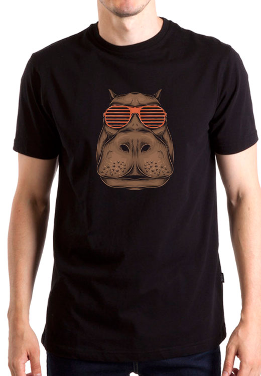 

Футболка унисекс NoBrand Hippo черная M, Черный, Hippo