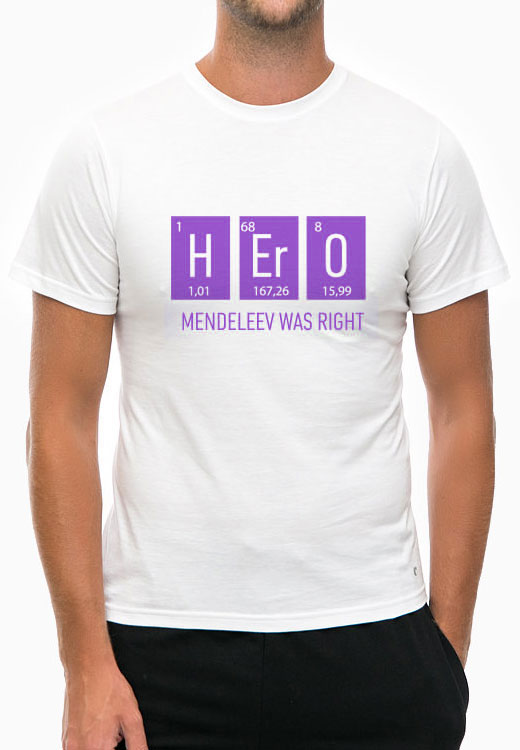 

Футболка унисекс NoBrand Hero Mendeleev белая M, Белый, Hero Mendeleev White
