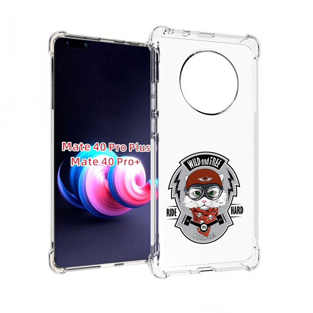 Чехол MyPads кошка в шлеме для Huawei Mate 40 Pro+ Plus