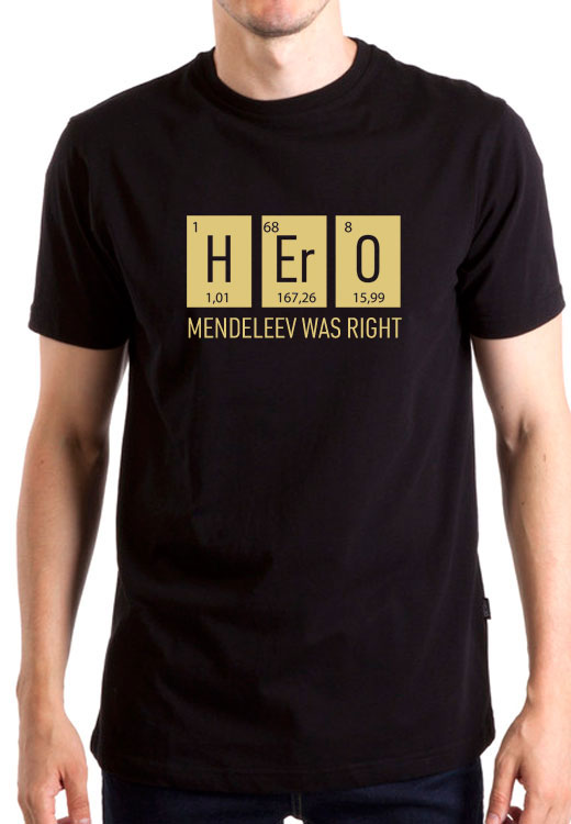 

Футболка унисекс NoBrand Hero Mendeleev черная L, Черный, Hero Mendeleev