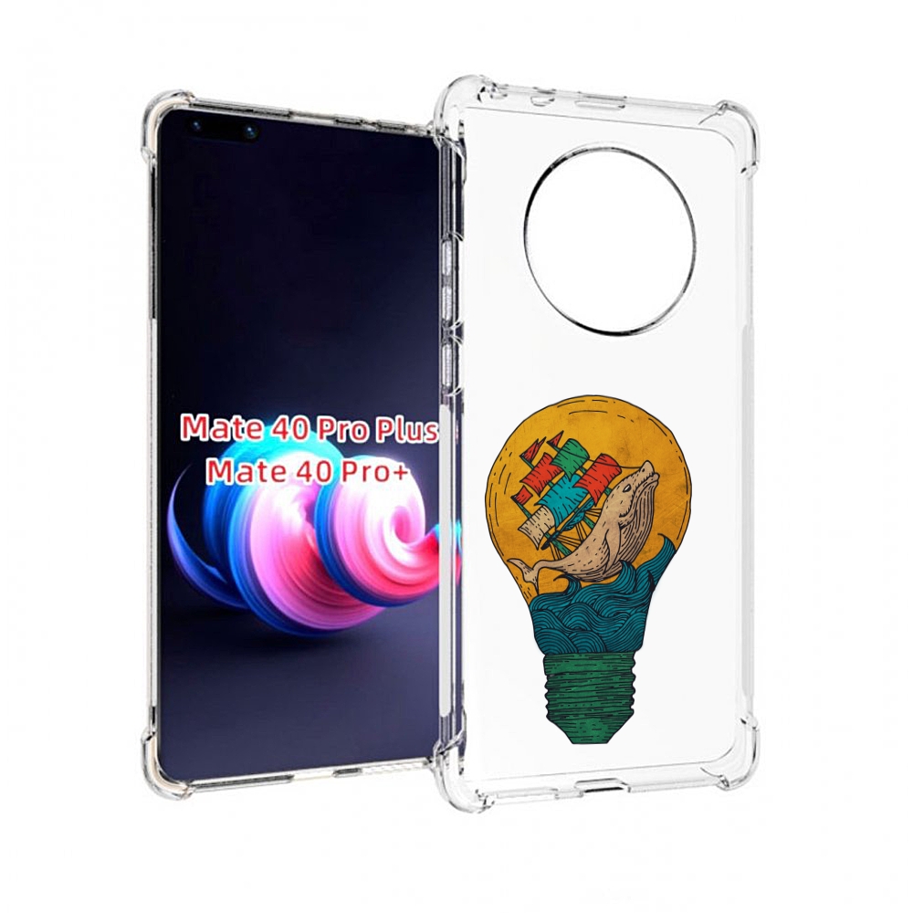Чехол MyPads кит в лампочке с парусами для Huawei Mate 40 Pro+ Plus
