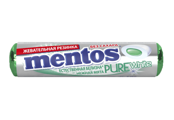 Жевательная резинка Mentos Pure white Нежная мята 15,5 г