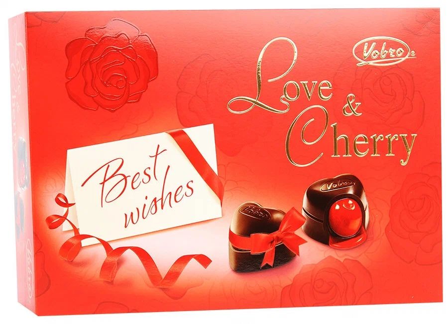 Конфеты шоколадные Vobro Love & Cherry с вишневым ликером 76 г