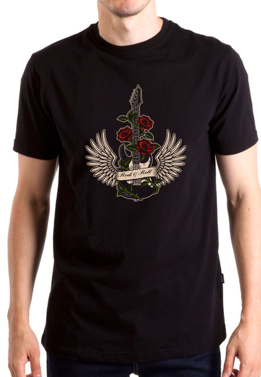 

Футболка унисекс NoBrand Guitar Wings Roses Tattoo Style черная XXL, Черный, Guitar Wings Roses Tattoo Style