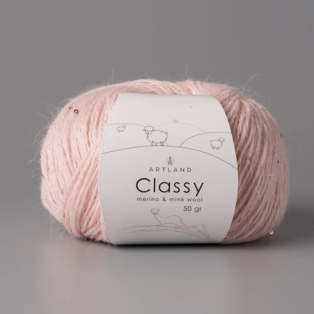 

Пряжа Artland Classy 5 мотков 240 м, 50 гр, цвет 02 бледно-розовый, classy5 NL