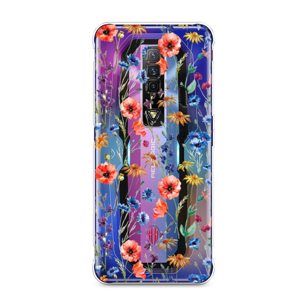 

Чехол Awog на ZTE Nubia Red Magic 7 / ЗТЕ Нубиа Ред Мэджик 7 "Маки и васильки фон", 135950-8